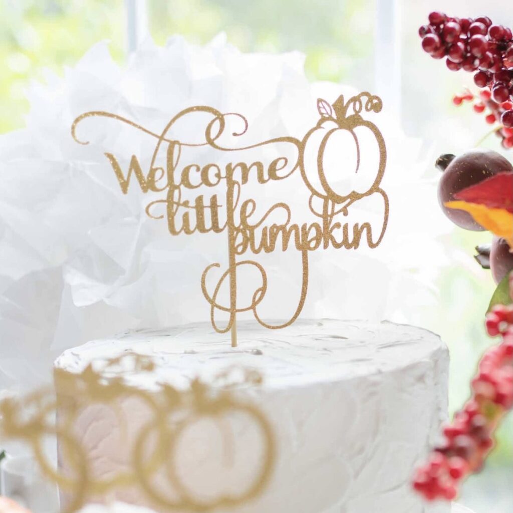 little pumpkin baby shower cake topper