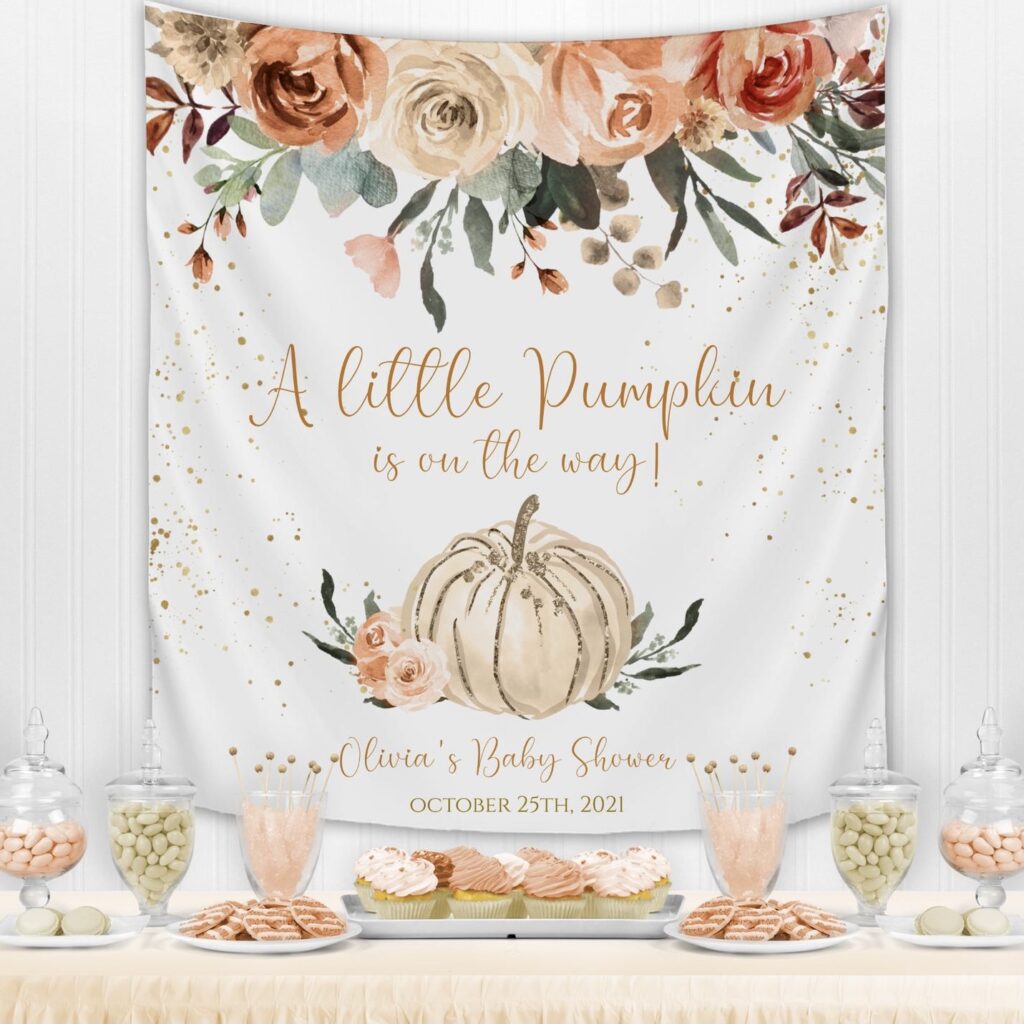 pumpkin baby shower backdrop