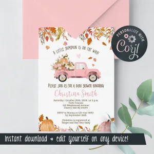 Fall Baby Shower Invitations for a Girl