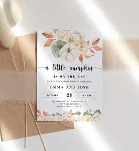 Little Pumpkin Baby Shower Invitation