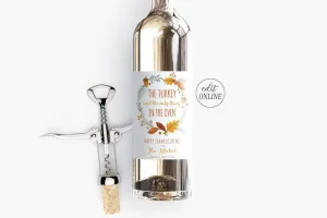 Printable Thanksgiving Pregnancy Announcement Wine Label