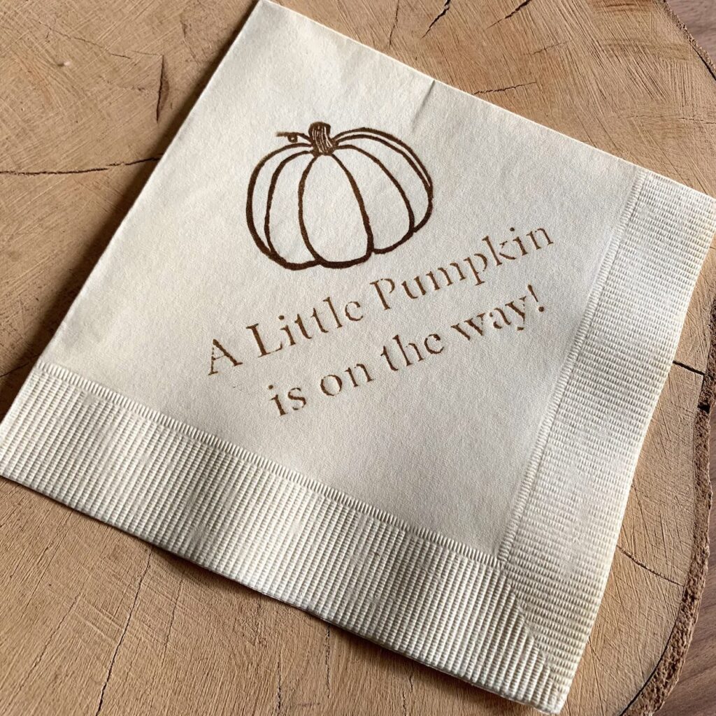 little pumpkin baby shower napkins