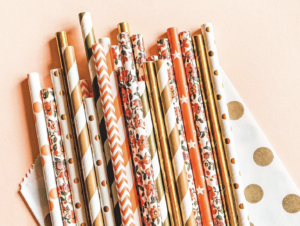 little pumpkin baby shower paper straws
