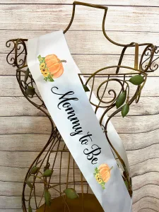 little pumpkin baby shower sash