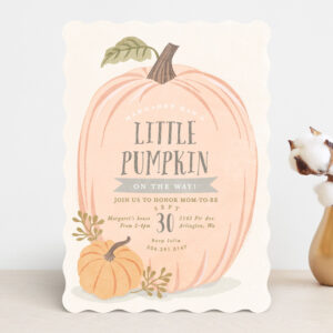 minted little pumpkin baby shower invitation