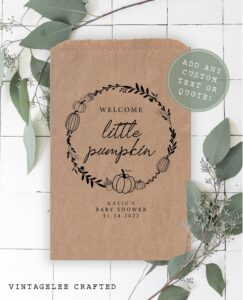 little pumpkin baby shower treat bags