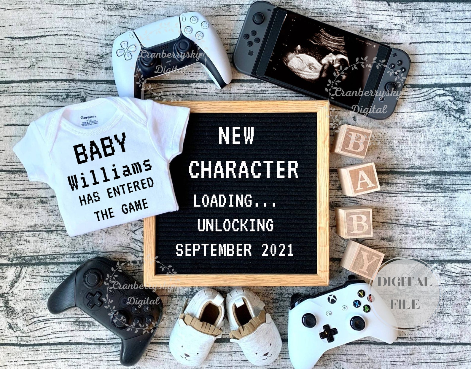 Digital Funny Video Game Player Pregnancy Announcement