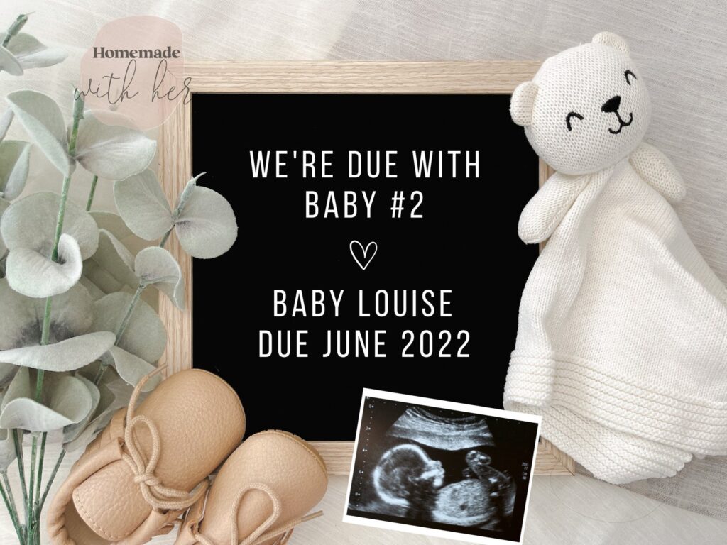 Editable Digital Baby Announcement Were Due With Baby Number 2