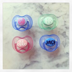 Monogram Pacifier Decals
