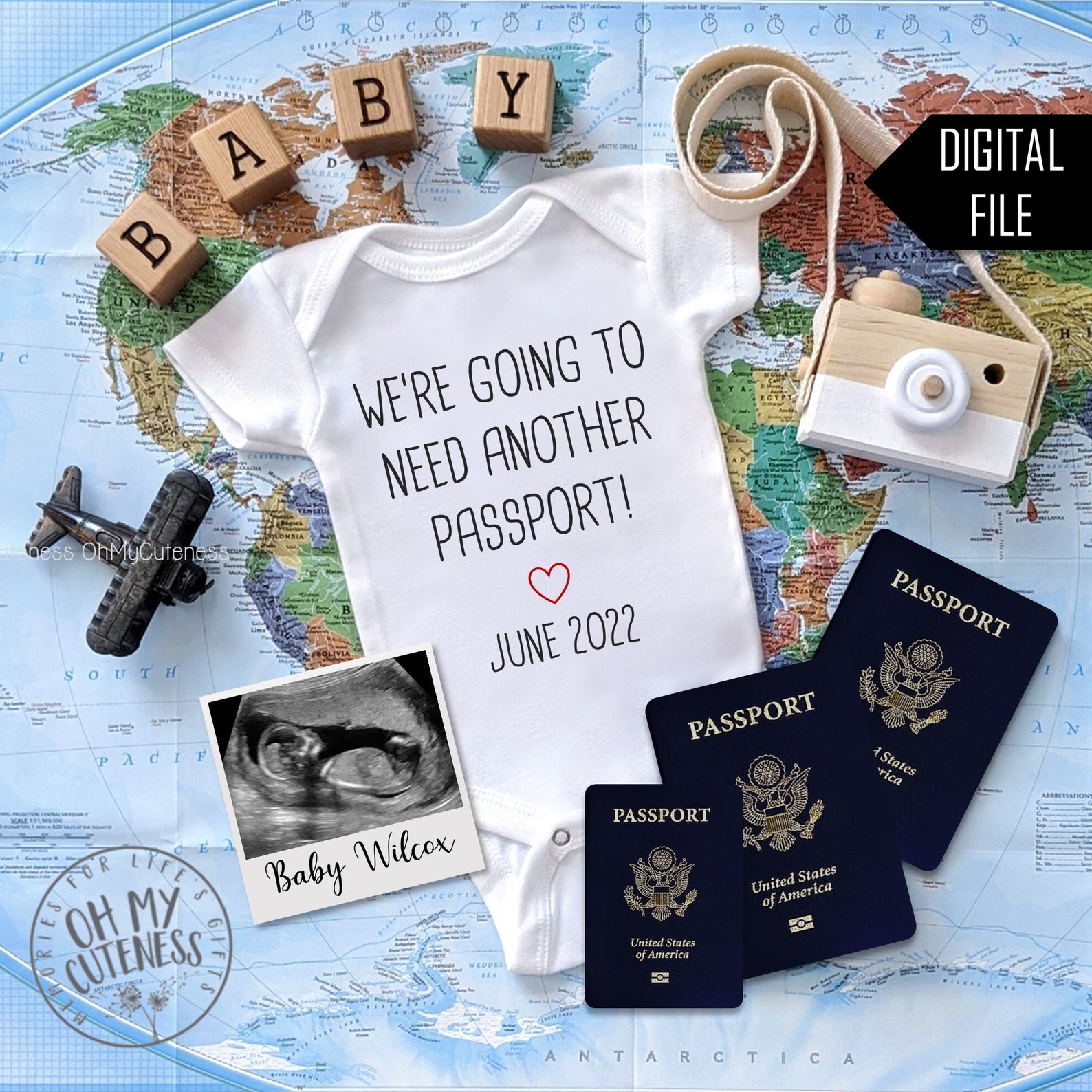 We Are Going to Need Another Passport Digital Pregnancy Announcement