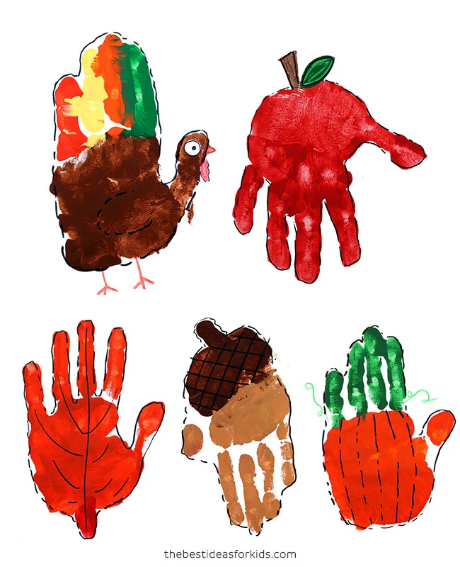 Fall handprint art for kids