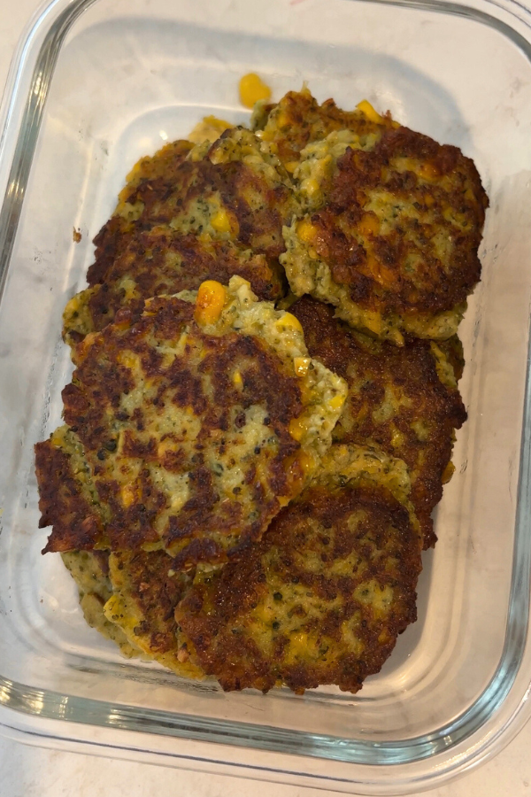baby led weaning recipe Broccoli Corn Fritters